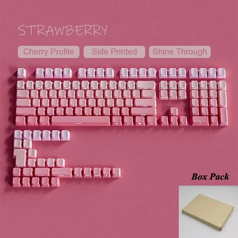 135 Key Cherry Profile Green Grape Keycaps Side Print Shine Through Keycaps Double Shot PBT Keycap for MX Switch Gaming Keyboard