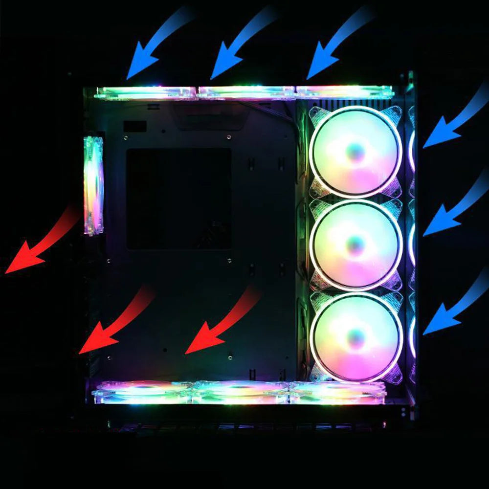 120mm 4Pin LED Light Crystal Cooling Fans 12CM RGB Colorful Case Fan Heat Dissipation Computer Fan Cooler Radiator Dropshipping