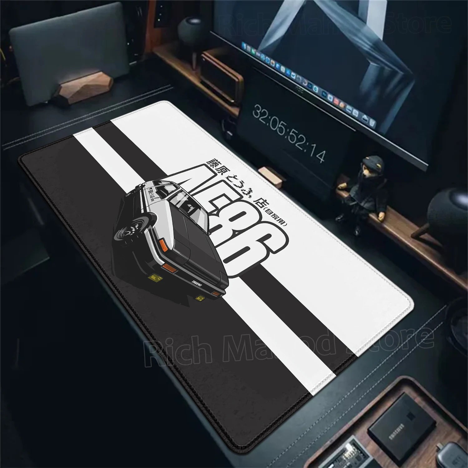 Anime I-Initial D AE86 Mousepad Large Anti-Slip Mouse Pad Stitched Edges Mat Desk accessories XXL Gaming Keyboard Pad 900x400mm