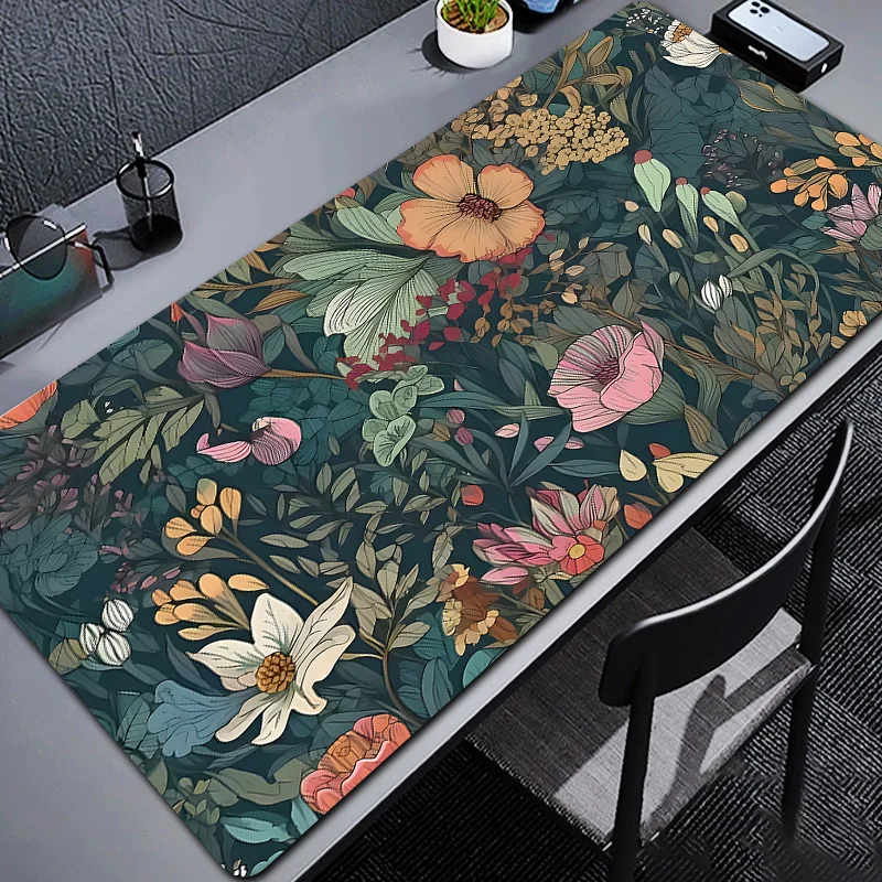 Mouse Pad Non-Slip Large  Mouse Mat with Vintage Daisy Design Stitched Edges Desk Mat for Computer Home Office Gaming washable