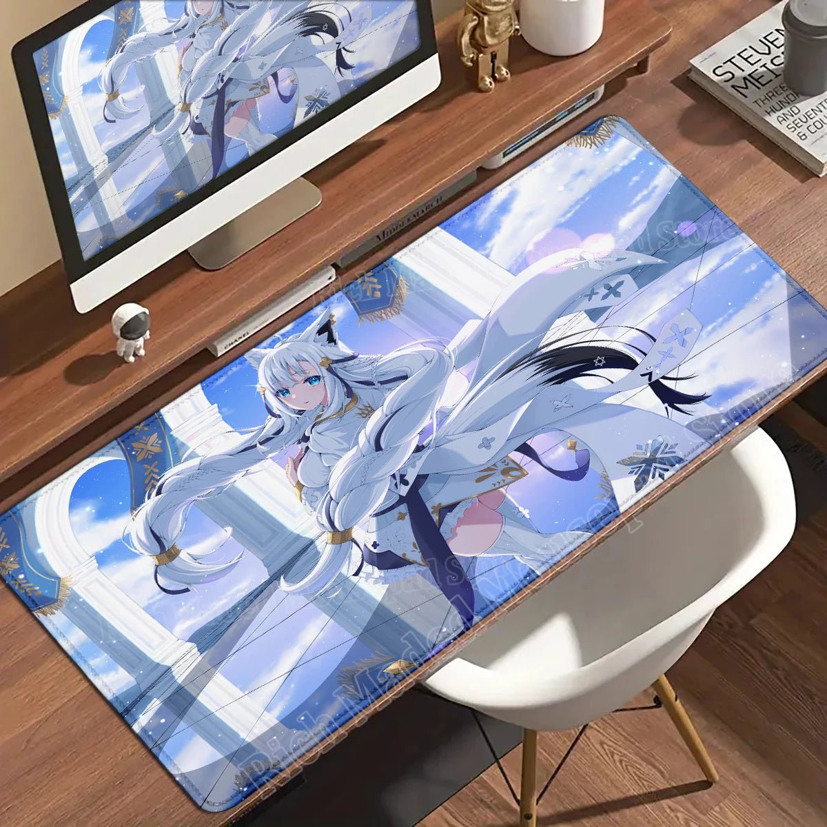 Shirakami Fubuki Mouse Pad Laptop Hololive Large Gaming Keyboard Rug PC Kawaii Anime Girl Mousepad XXL Gamer Pc Cabinet Desk Mat