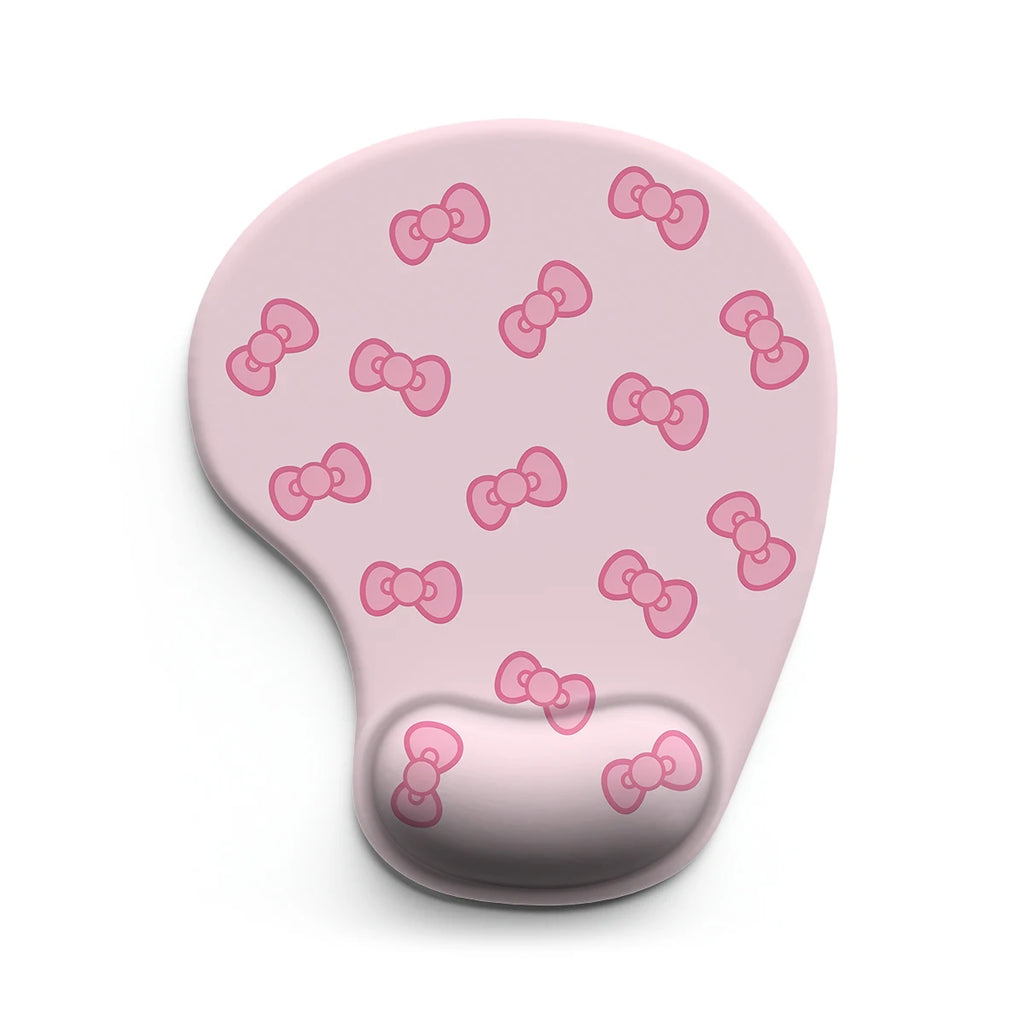 1pc  Pink Delicate Bowknot Mouse Pad Wrist Ergonomic Soft Anti-Slip Wrist Rest Support Mat Computer Mouse Pad for Office  PC