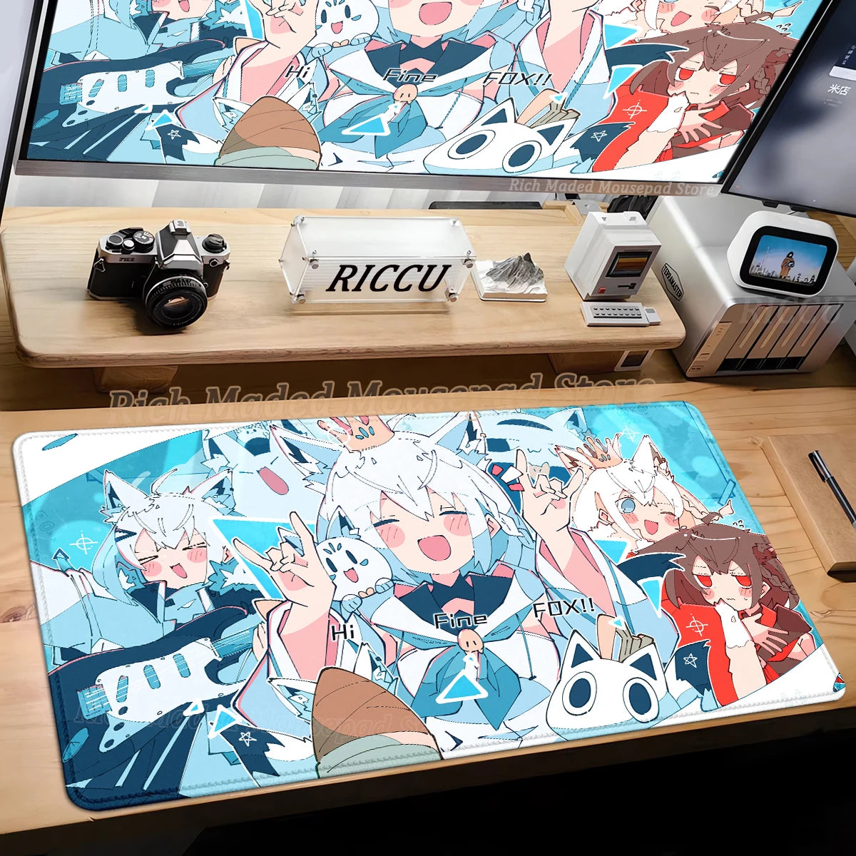 Shirakami Fubuki Mouse Pad Laptop Hololive Large Gaming Keyboard Rug PC Kawaii Anime Girl Mousepad XXL Gamer Pc Cabinet Desk Mat