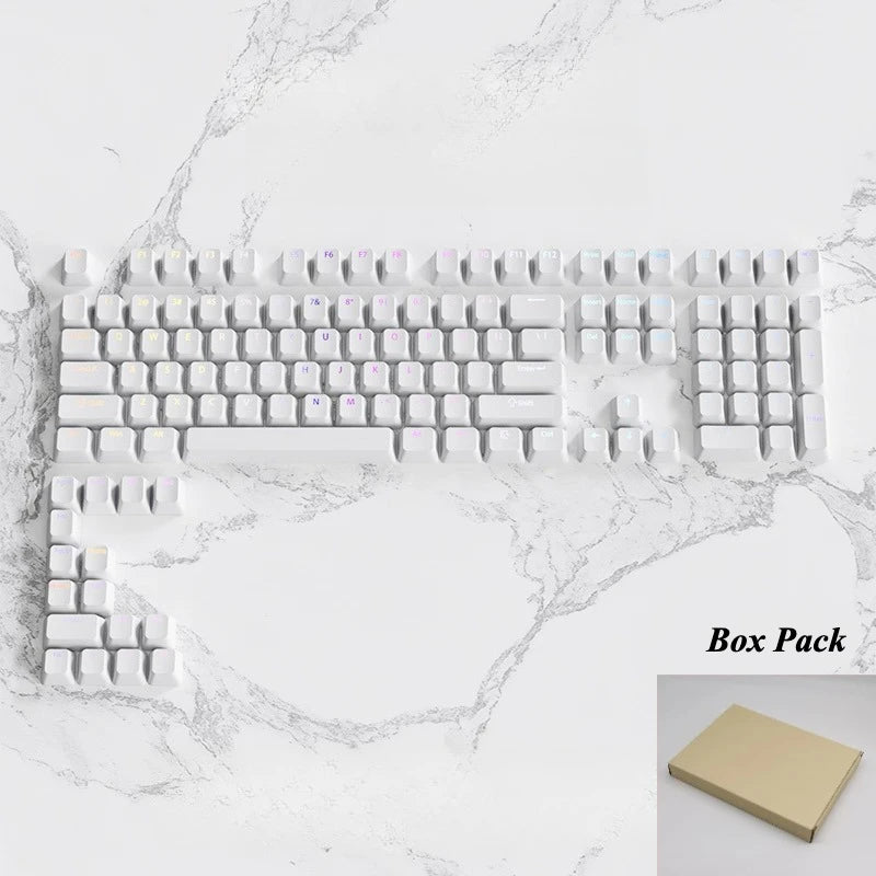 130+ Keys Matcha Green Double Shot PBT Keycaps Shine Through Keyboard Keycaps OEM Profile for Cherry MX Switches Gaming Keyboard