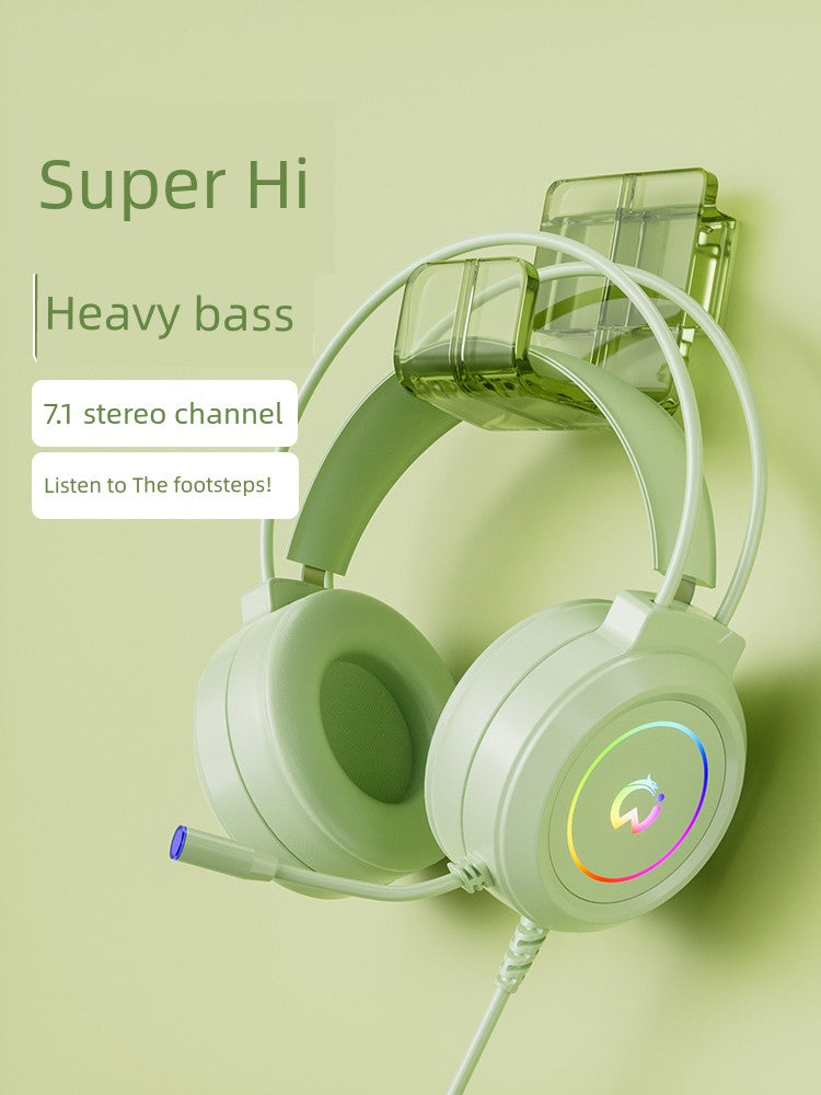 Computer Headphone Head-Mounted Microphone E-Sports Games Special Headset Two-in-One Wired Desktop Computers and Laptop Mobile Phone