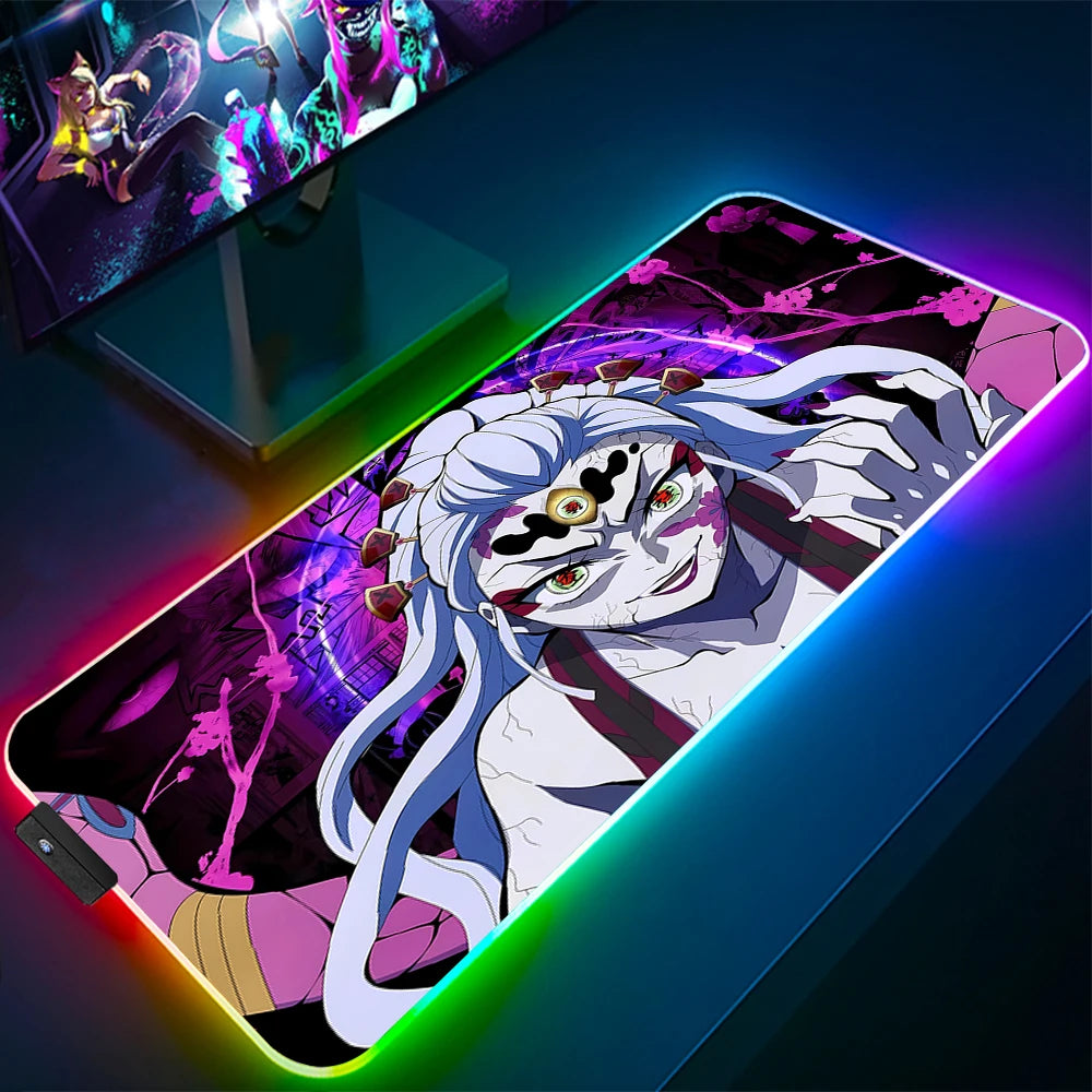 Demon Slayer Large Gaming Mousepad Anime Laptop Desk Mouse Pad Waterproof Mat Deskmat Carpet for Mouse RGB Playmat LED Rugs Xxl