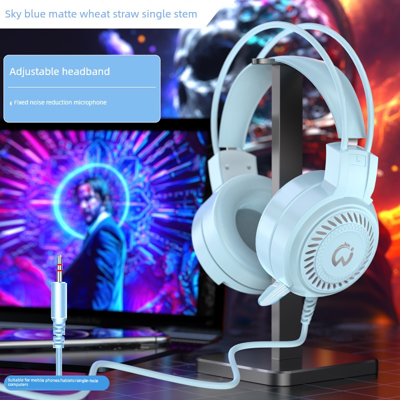 Computer Headphone Head-Mounted Microphone E-Sports Games Special Headset Two-in-One Wired Desktop Computers and Laptop Mobile Phone