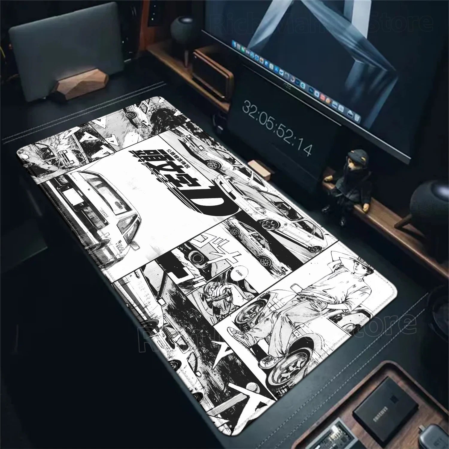 Anime I-Initial D AE86 Mousepad Large Anti-Slip Mouse Pad Stitched Edges Mat Desk accessories XXL Gaming Keyboard Pad 900x400mm
