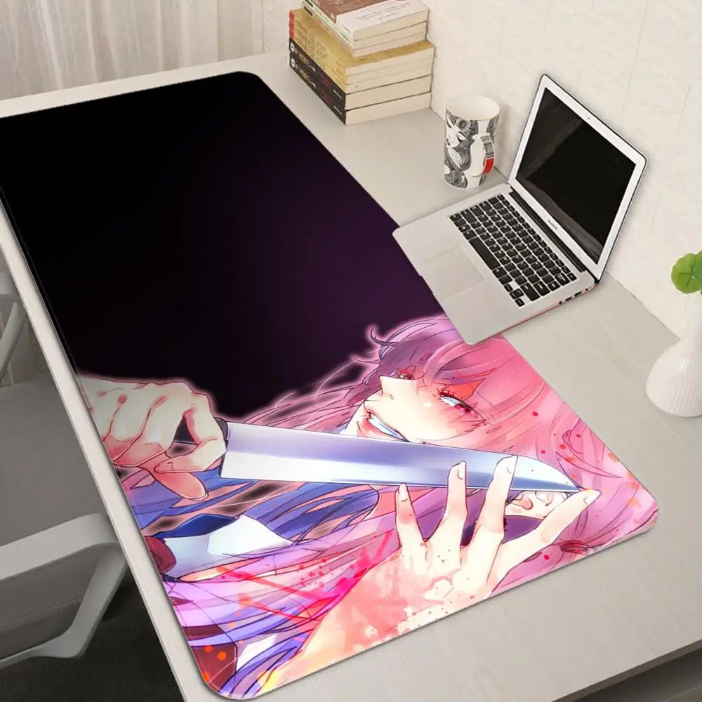 Gasai Yuno Deskmat Xxl Gaming Mouse Pad Gamer Rgb Kawaii Desk Accessories Mousepad Mats Anime Mause Pc Pads Carpet Mat Large Led