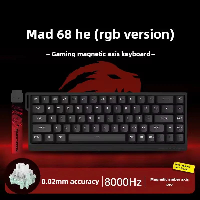 MADLIONS Mad60 Mad68 HE Mechanical Keyboard Magnetic Switch Customized RGB Gaming 8k Specialized Gaming Keyboard 60/68 Key