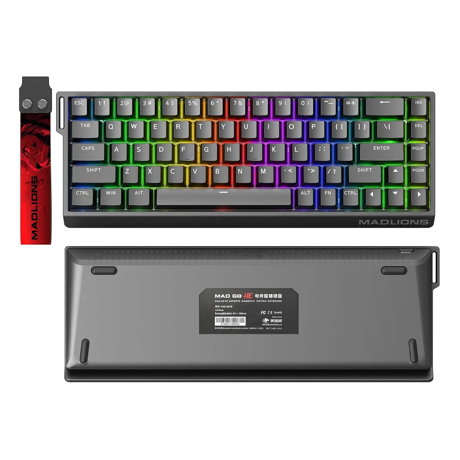 MADLIONS Mad60 Mad68 HE Mechanical Keyboard Magnetic Switch Customized RGB Gaming 8k Specialized Gaming Keyboard 60/68 Key