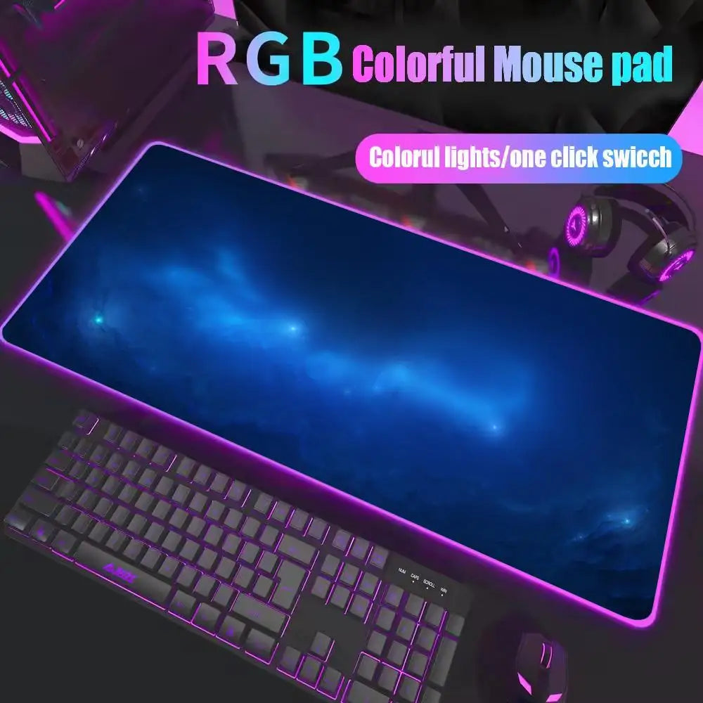Space Large RGB Mouse Pad Gaming Mousepad LED Mouse Mat Gamer Mousemats Table Pads PC Desk Mat RGB Keyboard Mat Multiple sizes
