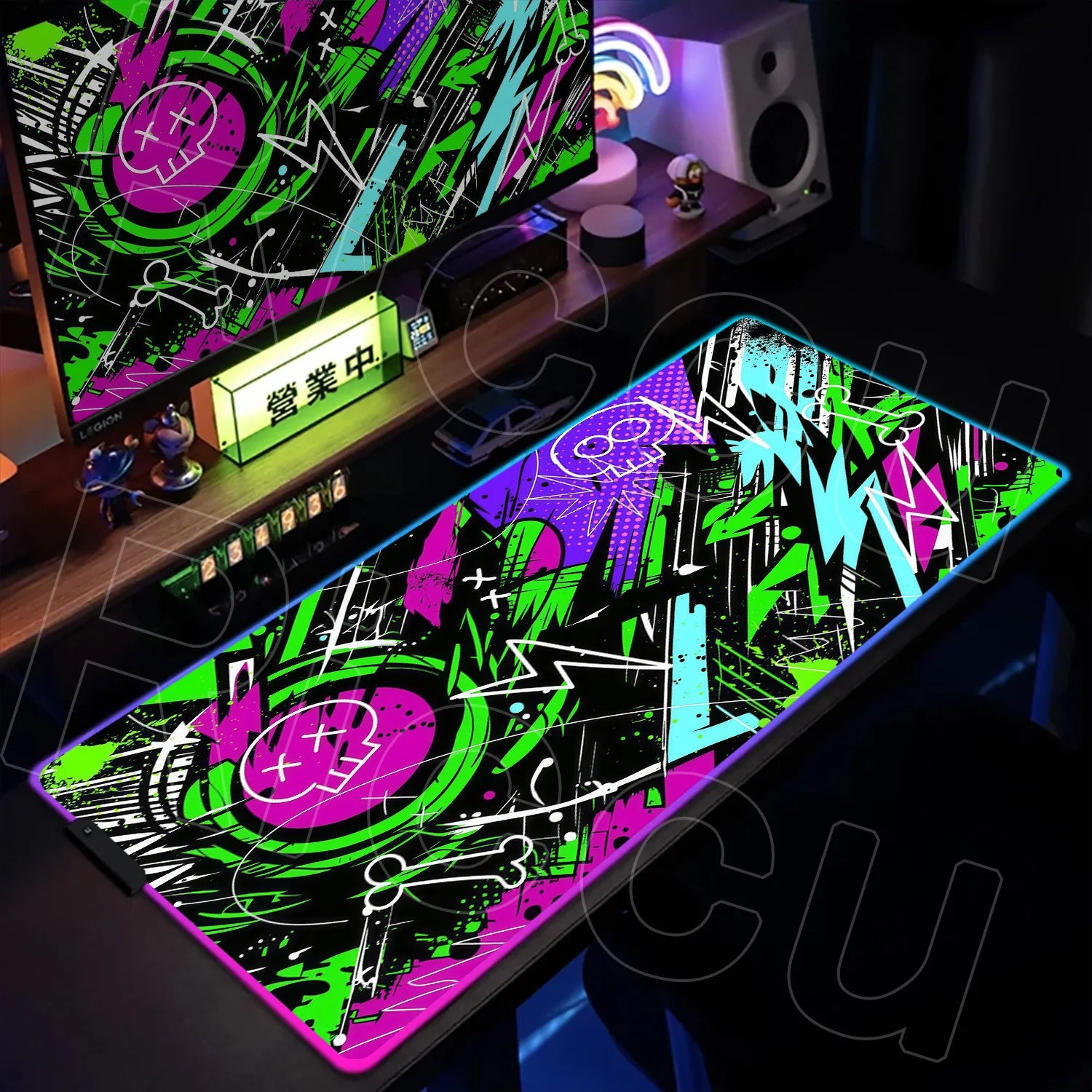 RGB 1000x500mm Street Graffiti Art Gaming Mouse Pad Table Pad Mousepad Computer expand Rubber accessories Keyboard LED Desk mat