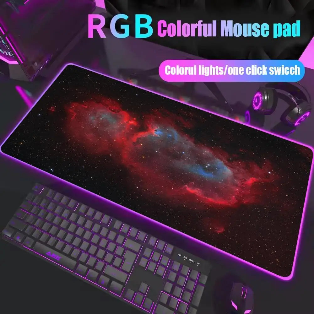 Space Large RGB Mouse Pad Gaming Mousepad LED Mouse Mat Gamer Mousemats Table Pads PC Desk Mat RGB Keyboard Mat Multiple sizes