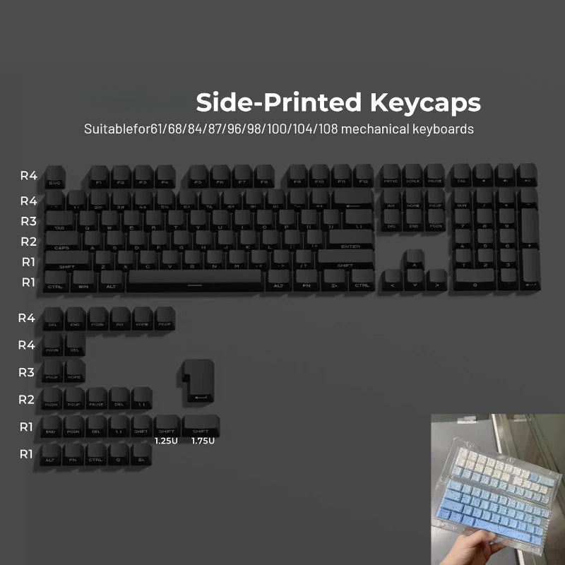 135 Key Cherry Profile Green Grape Keycaps Side Print Shine Through Keycaps Double Shot PBT Keycap for MX Switch Gaming Keyboard