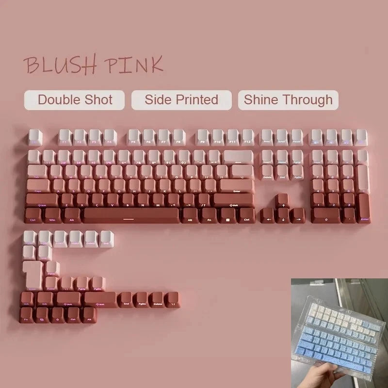 135 Key Cherry Profile Green Grape Keycaps Side Print Shine Through Keycaps Double Shot PBT Keycap for MX Switch Gaming Keyboard