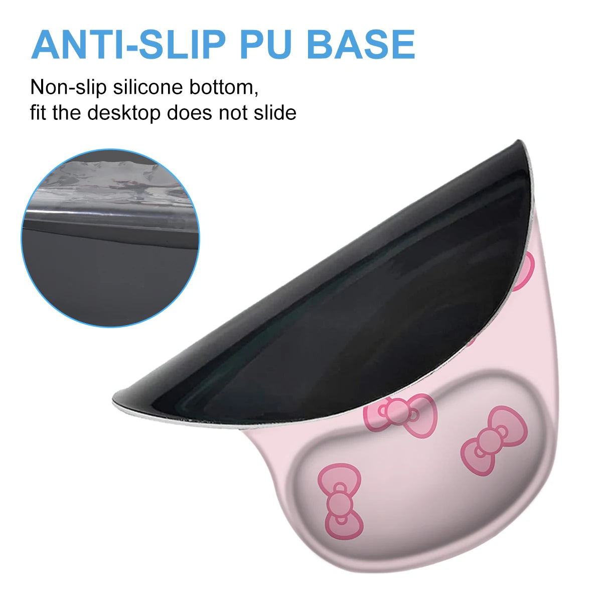 1pc  Pink Delicate Bowknot Mouse Pad Wrist Ergonomic Soft Anti-Slip Wrist Rest Support Mat Computer Mouse Pad for Office  PC