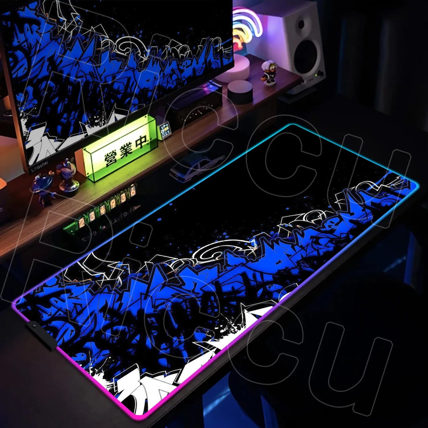 RGB 1000x500mm Street Graffiti Art Gaming Mouse Pad Table Pad Mousepad Computer expand Rubber accessories Keyboard LED Desk mat