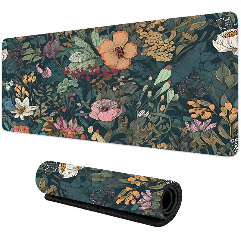 Mouse Pad Non-Slip Large  Mouse Mat with Vintage Daisy Design Stitched Edges Desk Mat for Computer Home Office Gaming washable