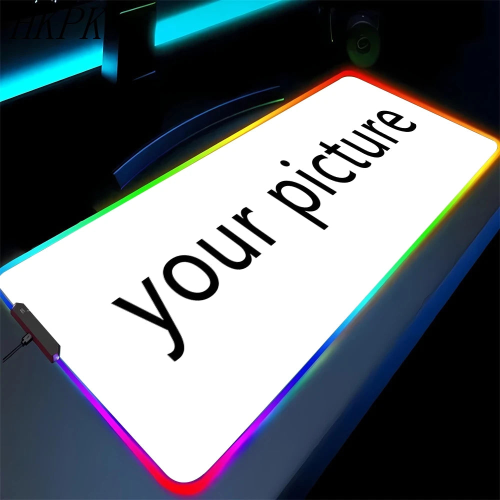 DIY Custom Large Size RGB Mouse Pad Rubber Anime Logo Gaming LED Backlight Mousepsd Cushion Color Glow Personalized for Desk Mat