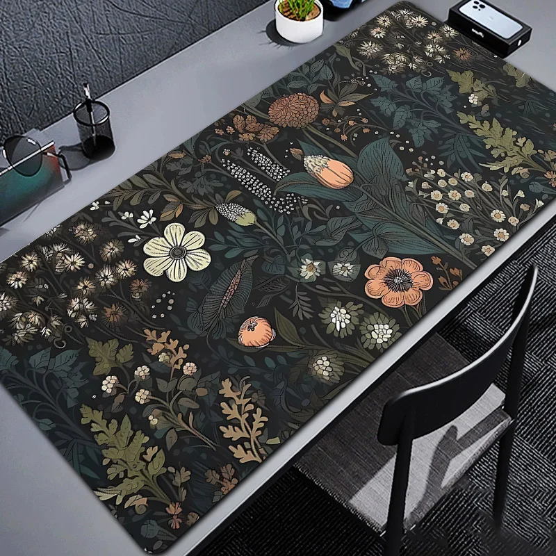 Mouse Pad Non-Slip Large  Mouse Mat with Vintage Daisy Design Stitched Edges Desk Mat for Computer Home Office Gaming washable