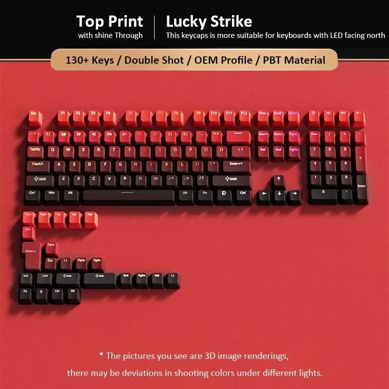 130+ Keys Matcha Green Double Shot PBT Keycaps Shine Through Keyboard Keycaps OEM Profile for Cherry MX Switches Gaming Keyboard