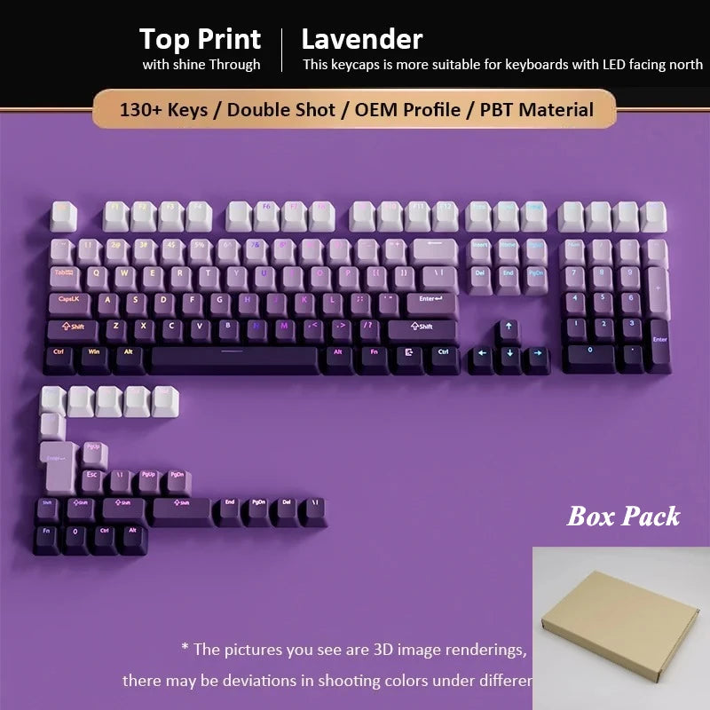 130+ Keys Matcha Green Double Shot PBT Keycaps Shine Through Keyboard Keycaps OEM Profile for Cherry MX Switches Gaming Keyboard