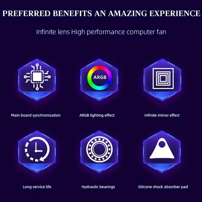 Prism4 Pro ARGB Fan 120mm PC Case Fan Kit 4pin PWM CPU Cooling Fans 3pin 5v RGB 12cm Gaming Computer Fan