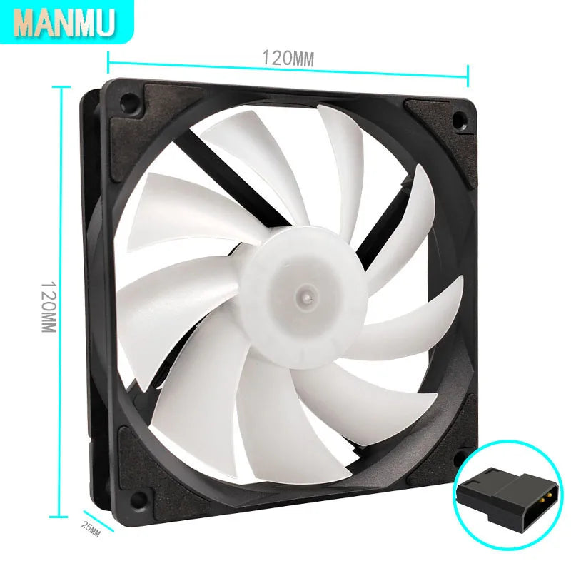 Manmu Fetival Pormotion 120mm Computer Fan Rainbow RGB/ High Cooling Performance Gaming PC Fan