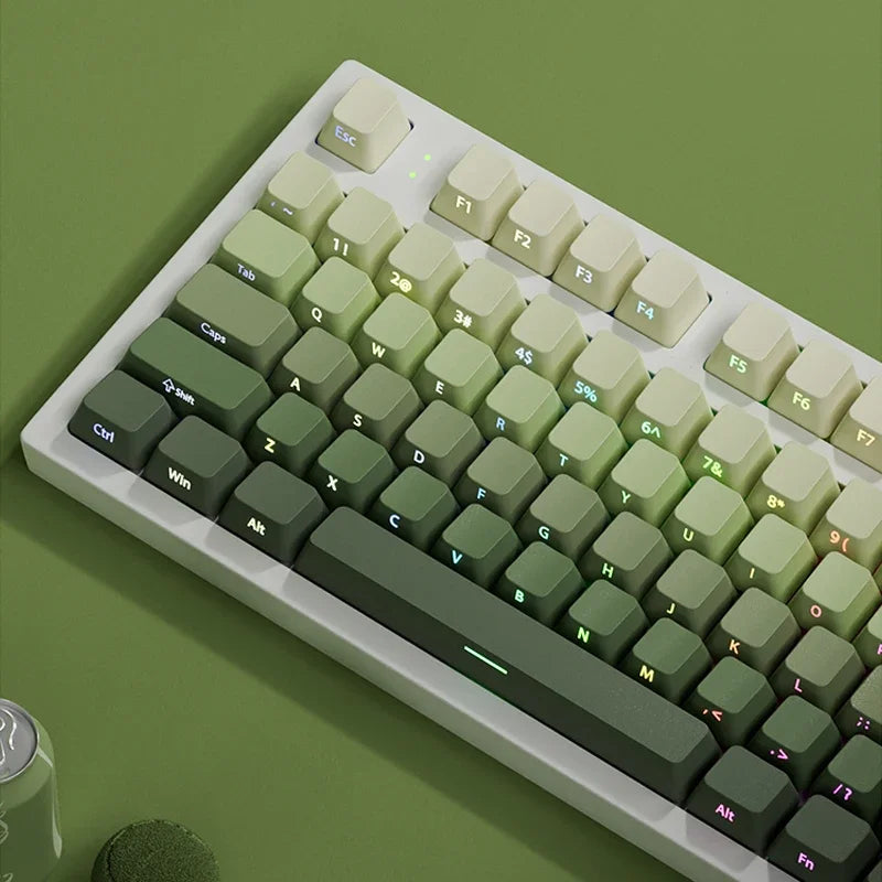 135 Key Cherry Profile Green Grape Keycaps Side Print Shine Through Keycaps Double Shot PBT Keycap for MX Switch Gaming Keyboard