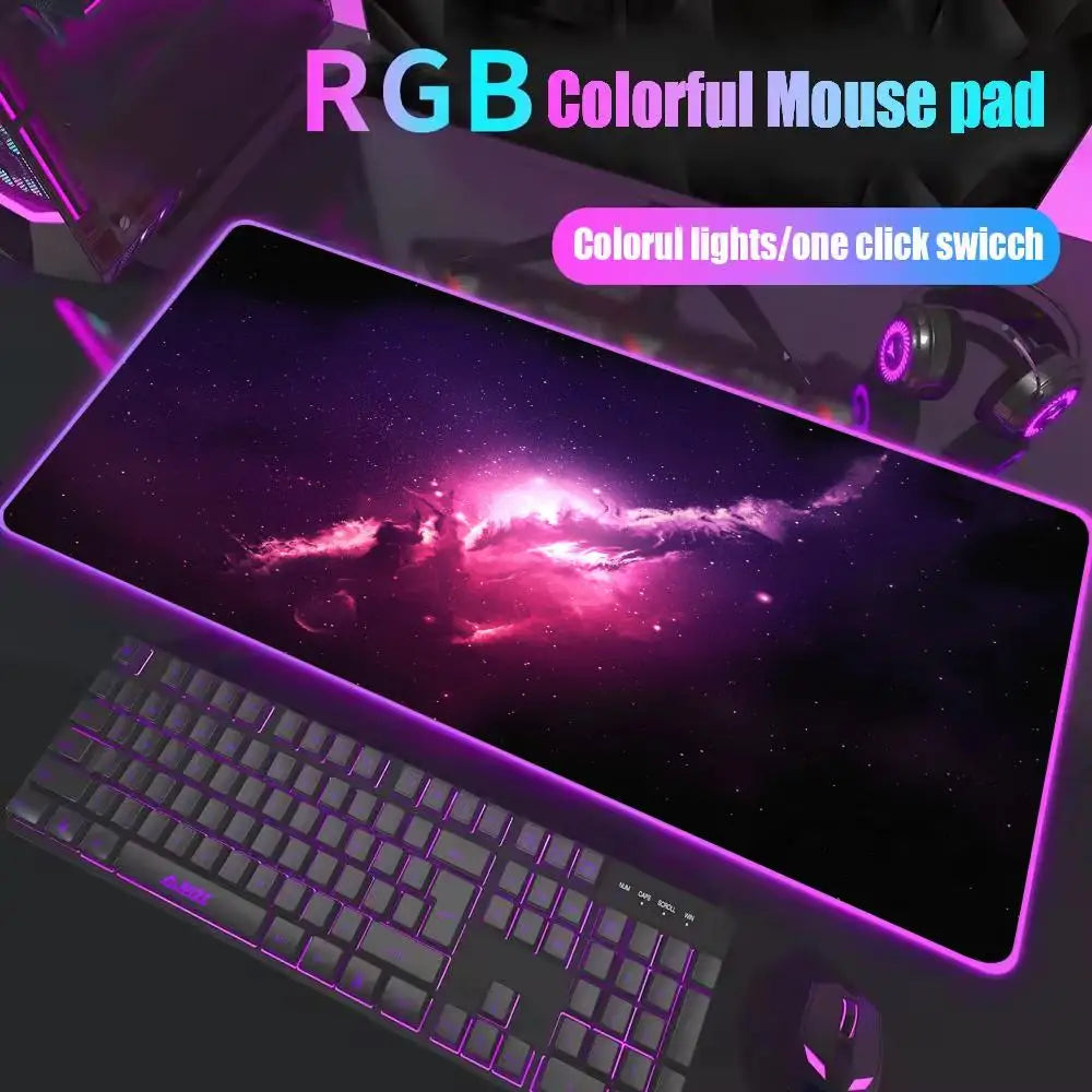 Space Large RGB Mouse Pad Gaming Mousepad LED Mouse Mat Gamer Mousemats Table Pads PC Desk Mat RGB Keyboard Mat Multiple sizes
