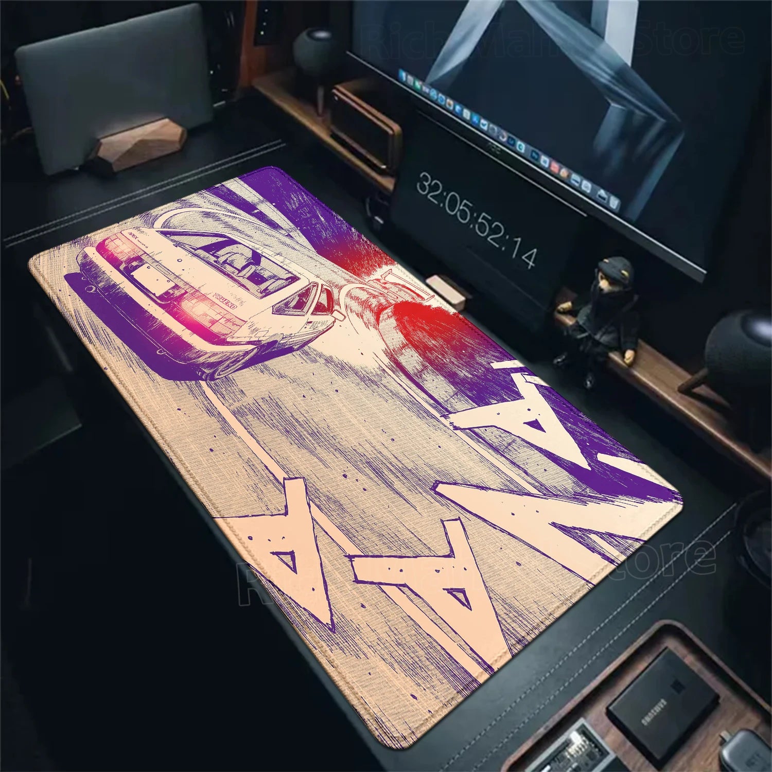 Anime I-Initial D AE86 Mousepad Large Anti-Slip Mouse Pad Stitched Edges Mat Desk accessories XXL Gaming Keyboard Pad 900x400mm