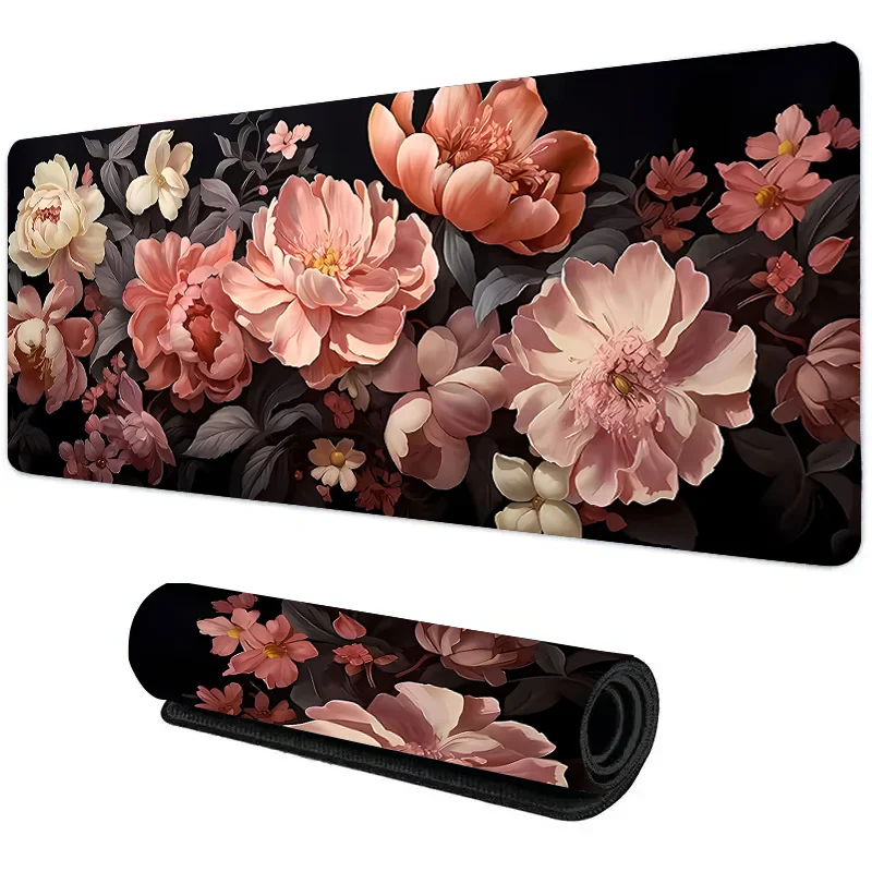 Mouse Pad Non-Slip Large  Mouse Mat with Vintage Daisy Design Stitched Edges Desk Mat for Computer Home Office Gaming washable