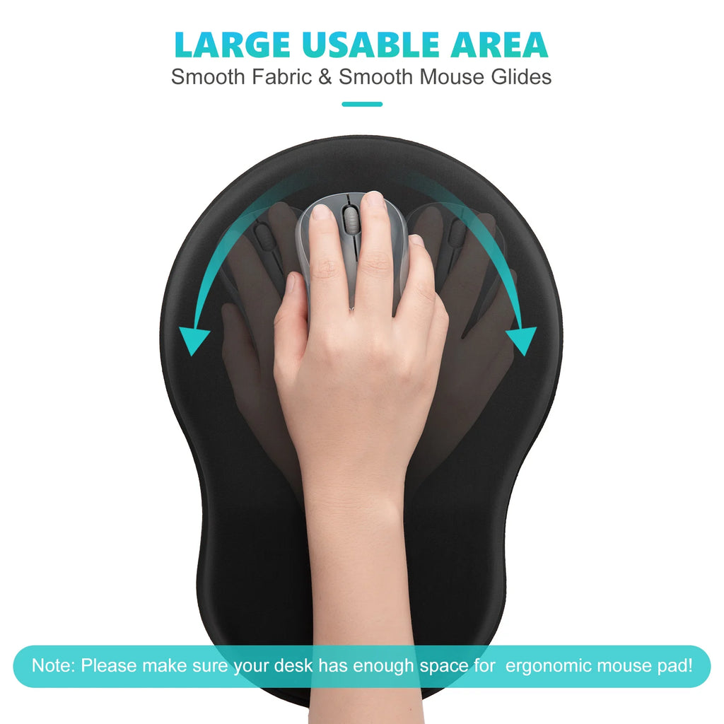 Ergonomic Mouse Pad with Wrist Rest, Soft Mousepad With Memory Foam for Pain Relief, Gaming Mouse Pad for Desk, Home, Office