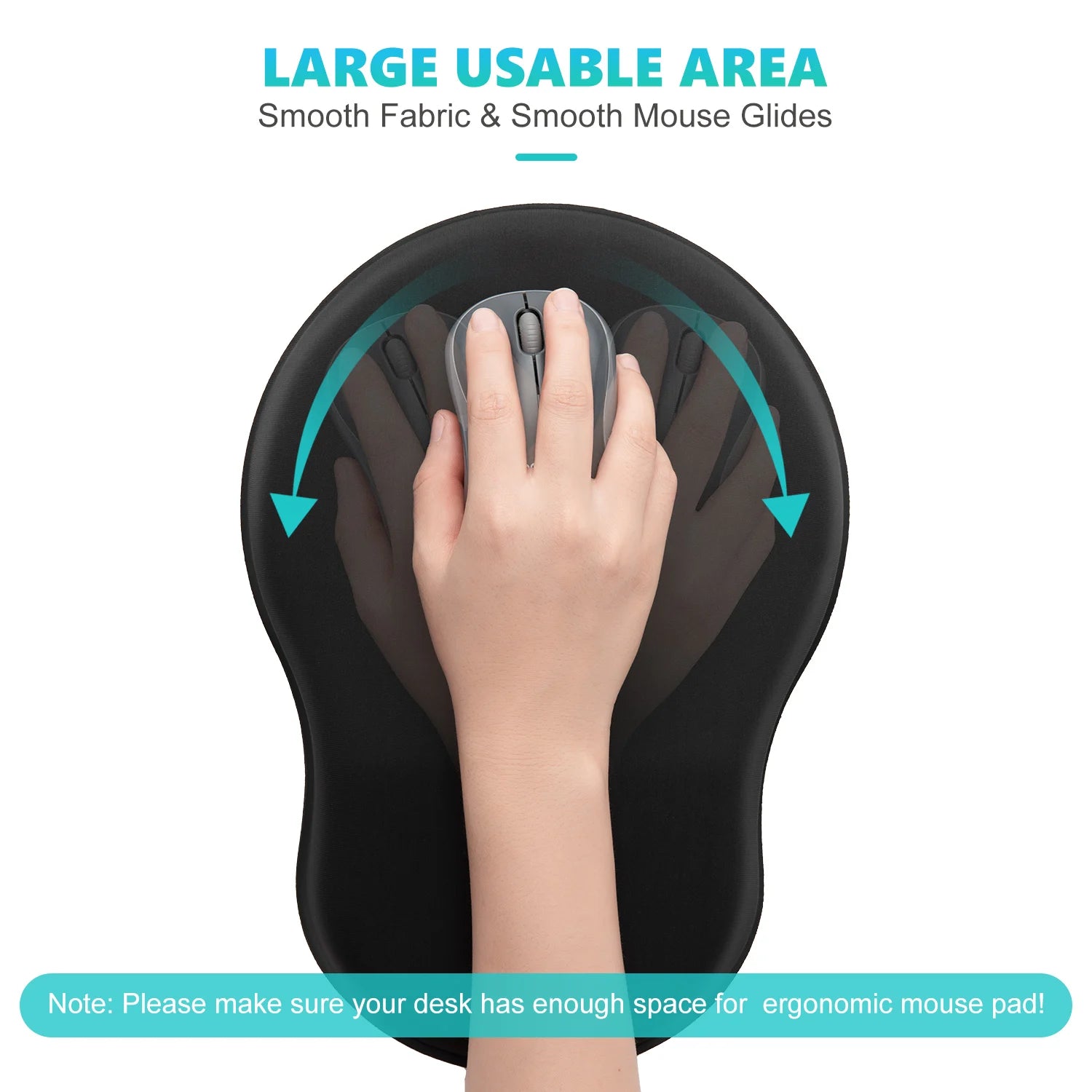 Ergonomic Mouse Pad with Wrist Rest, Soft Mousepad With Memory Foam for Pain Relief, Gaming Mouse Pad for Desk, Home, Office