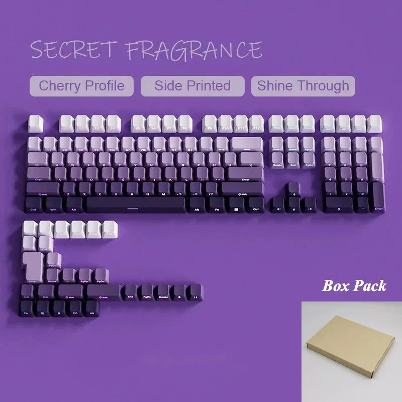 135 Key Cherry Profile Green Grape Keycaps Side Print Shine Through Keycaps Double Shot PBT Keycap for MX Switch Gaming Keyboard