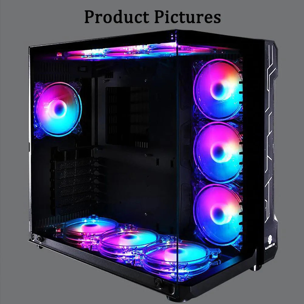 120mm 4Pin LED Light Crystal Cooling Fans 12CM RGB Colorful Case Fan Heat Dissipation Computer Fan Cooler Radiator Dropshipping