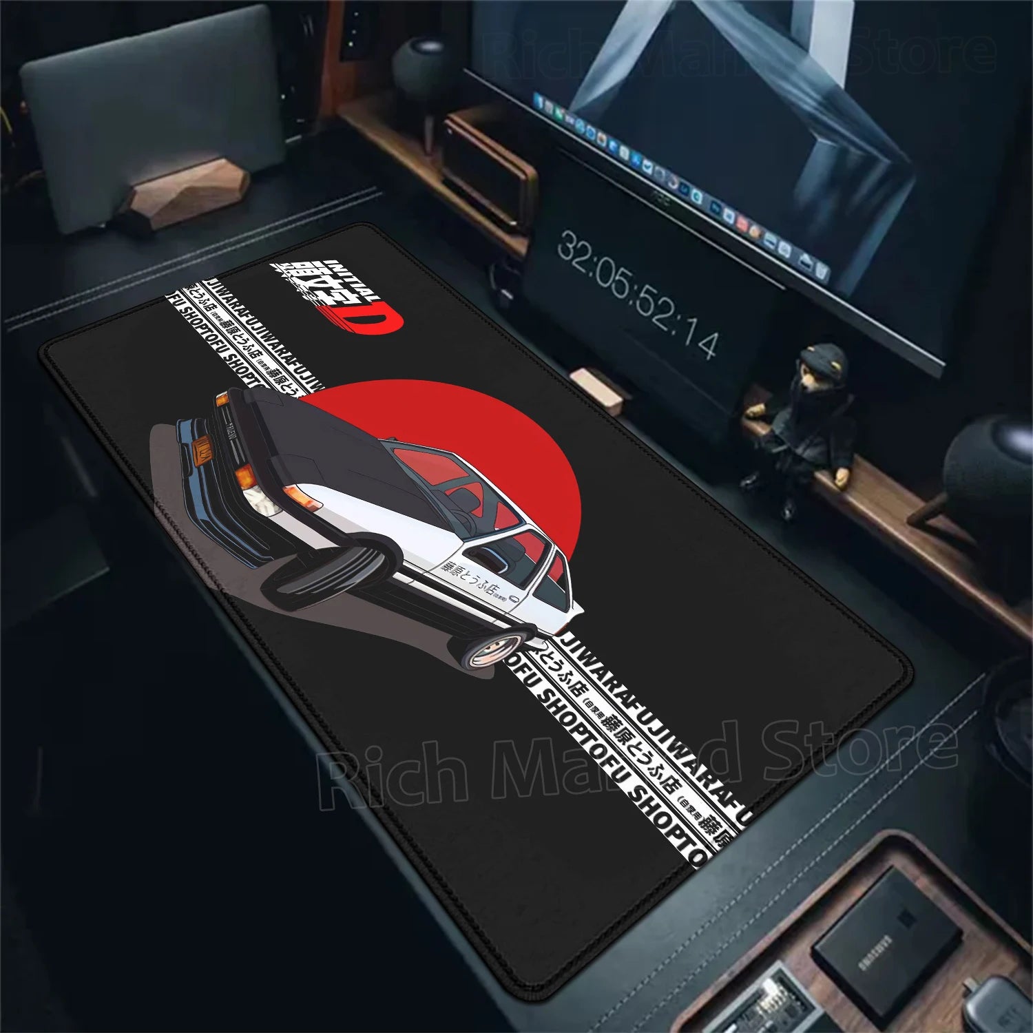 Anime I-Initial D AE86 Mousepad Large Anti-Slip Mouse Pad Stitched Edges Mat Desk accessories XXL Gaming Keyboard Pad 900x400mm