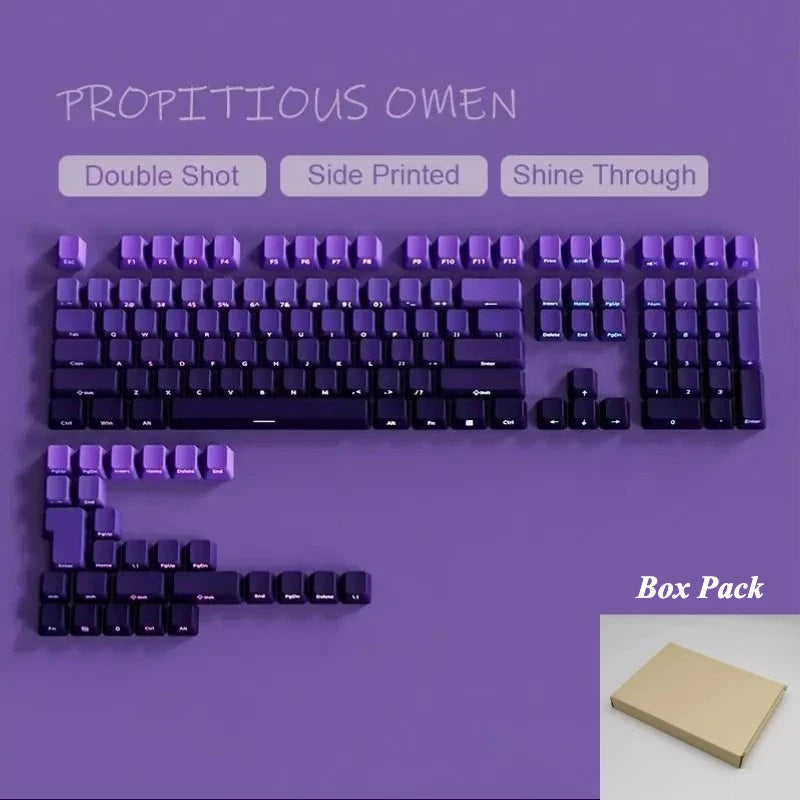 135 Key Cherry Profile Green Grape Keycaps Side Print Shine Through Keycaps Double Shot PBT Keycap for MX Switch Gaming Keyboard