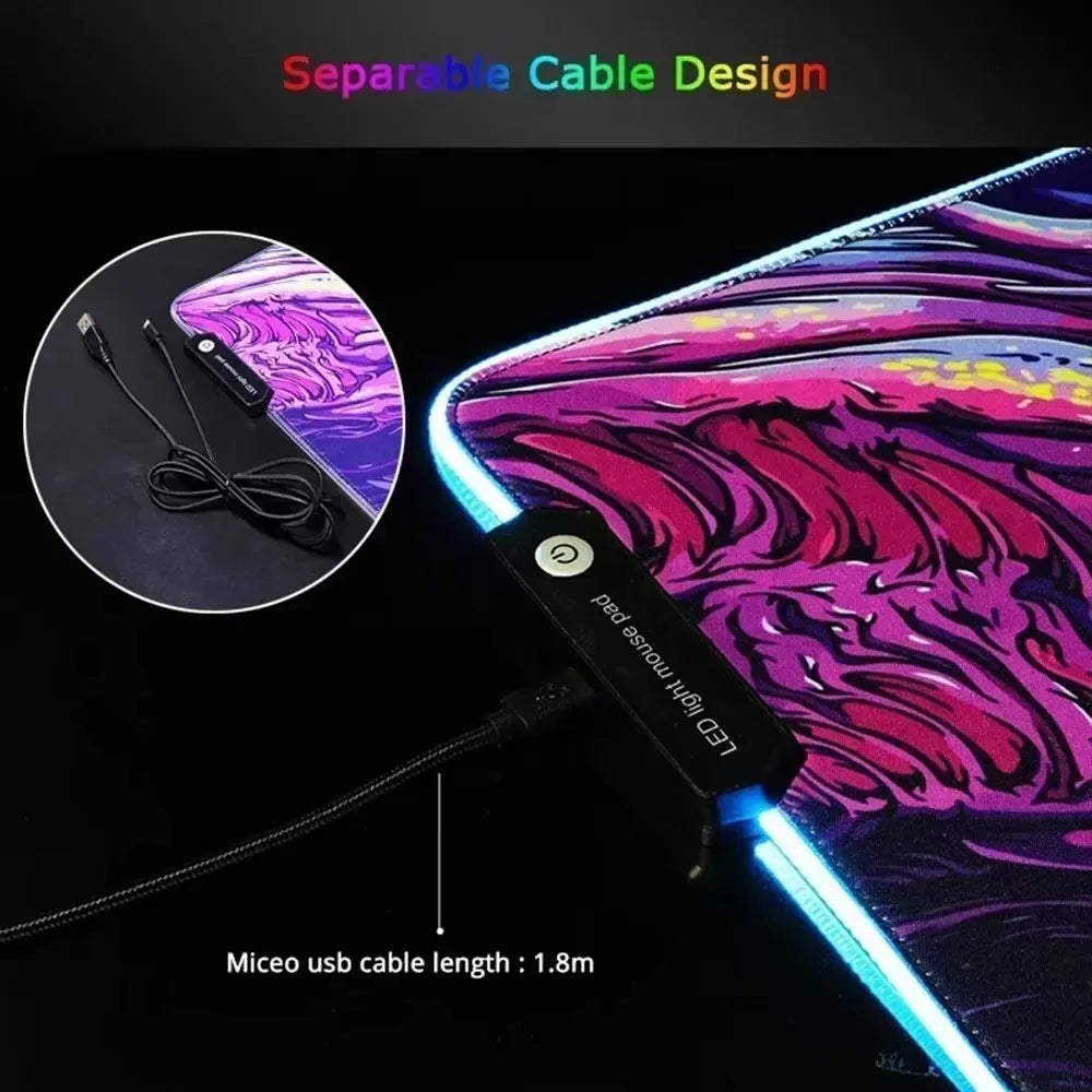 RGB 1000x500mm Street Graffiti Art Gaming Mouse Pad Table Pad Mousepad Computer expand Rubber accessories Keyboard LED Desk mat