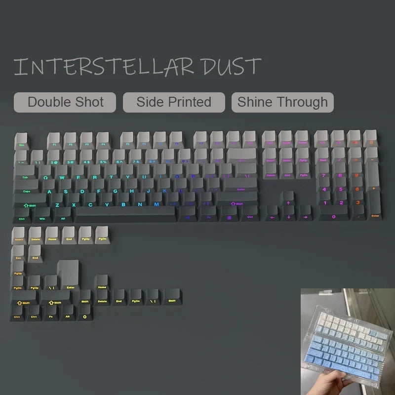 135 Key Cherry Profile Green Grape Keycaps Side Print Shine Through Keycaps Double Shot PBT Keycap for MX Switch Gaming Keyboard