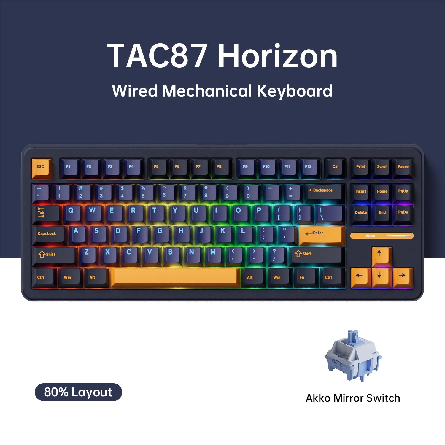 Akko TAC87 Mechanical Keyboard 80% TKL Hot-swap RGB 10000mAh USB Wired/2.4G&BT Wireless Customized Gaming Keyboard Gasket Mount