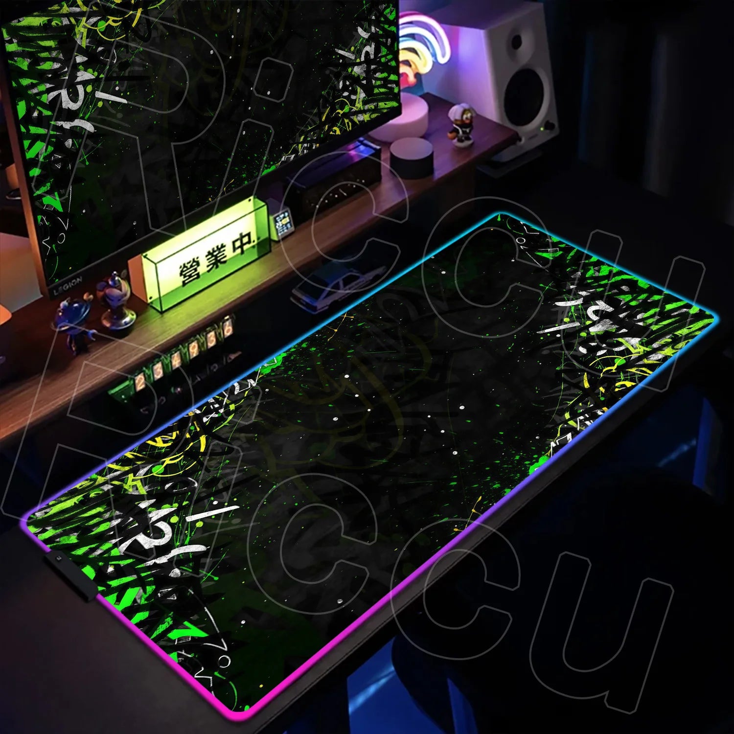 RGB 1000x500mm Street Graffiti Art Gaming Mouse Pad Table Pad Mousepad Computer expand Rubber accessories Keyboard LED Desk mat