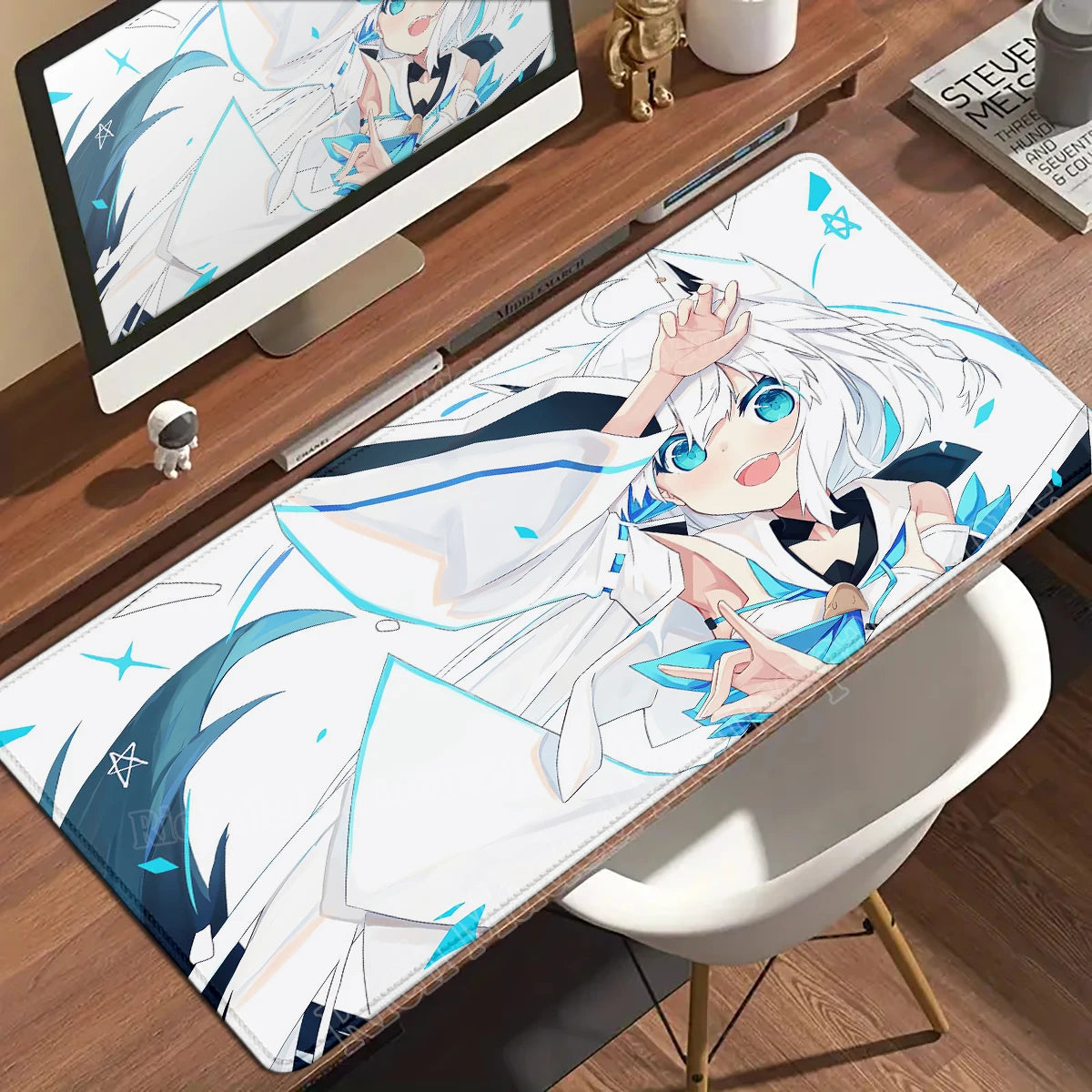 Shirakami Fubuki Mouse Pad Laptop Hololive Large Gaming Keyboard Rug PC Kawaii Anime Girl Mousepad XXL Gamer Pc Cabinet Desk Mat