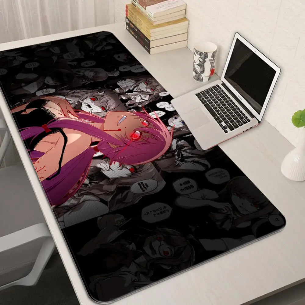 Gasai Yuno Deskmat Xxl Gaming Mouse Pad Gamer Rgb Kawaii Desk Accessories Mousepad Mats Anime Mause Pc Pads Carpet Mat Large Led