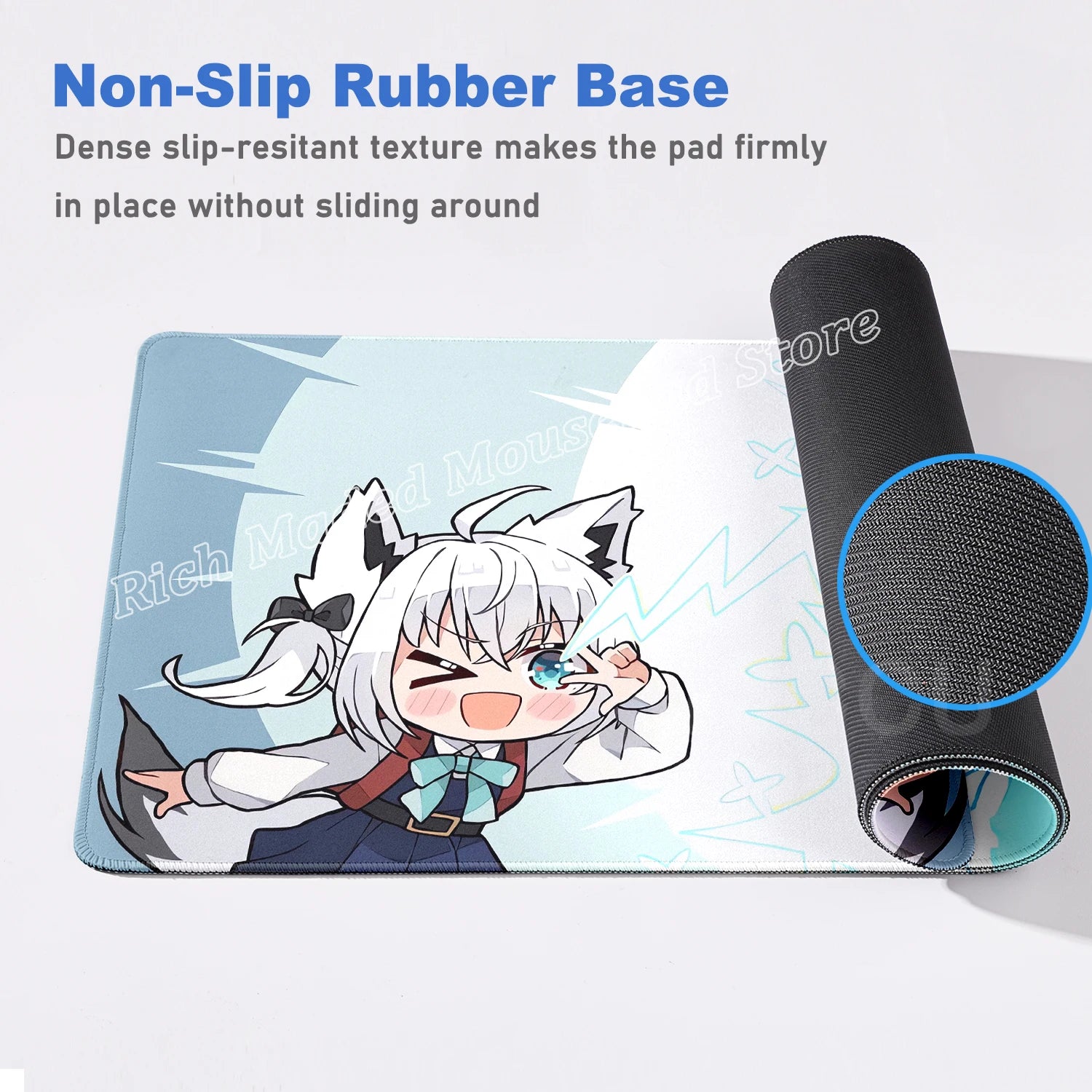 Shirakami Fubuki Mouse Pad Laptop Hololive Large Gaming Keyboard Rug PC Kawaii Anime Girl Mousepad XXL Gamer Pc Cabinet Desk Mat