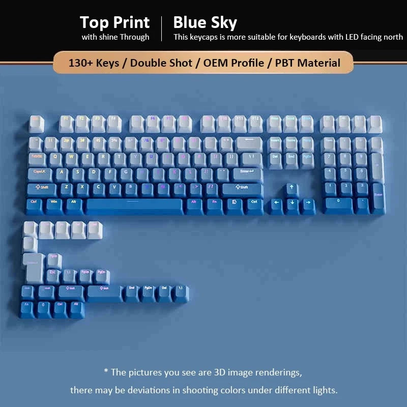 130+ Keys Matcha Green Double Shot PBT Keycaps Shine Through Keyboard Keycaps OEM Profile for Cherry MX Switches Gaming Keyboard