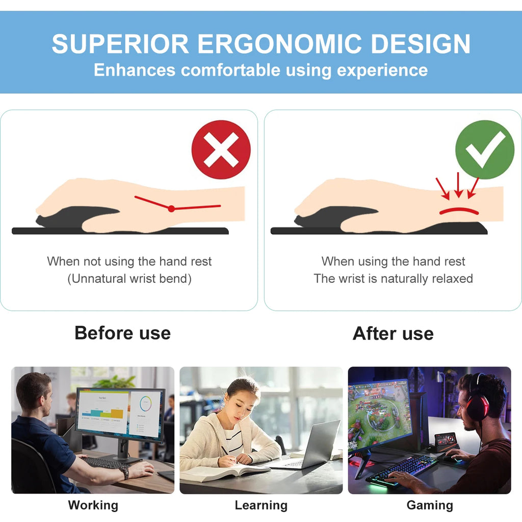 1pc  Pink Delicate Bowknot Mouse Pad Wrist Ergonomic Soft Anti-Slip Wrist Rest Support Mat Computer Mouse Pad for Office  PC