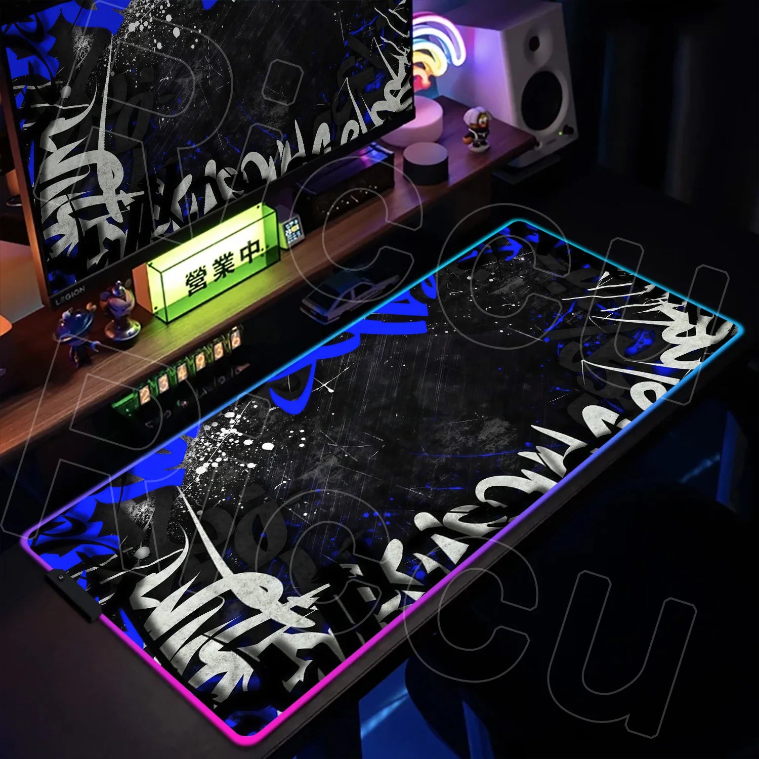 RGB 1000x500mm Street Graffiti Art Gaming Mouse Pad Table Pad Mousepad Computer expand Rubber accessories Keyboard LED Desk mat