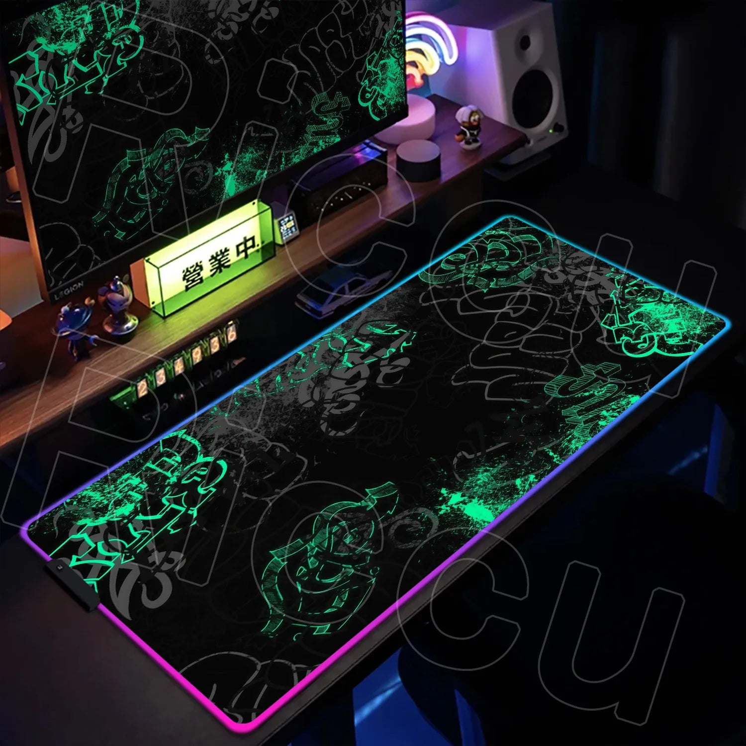 RGB 1000x500mm Street Graffiti Art Gaming Mouse Pad Table Pad Mousepad Computer expand Rubber accessories Keyboard LED Desk mat
